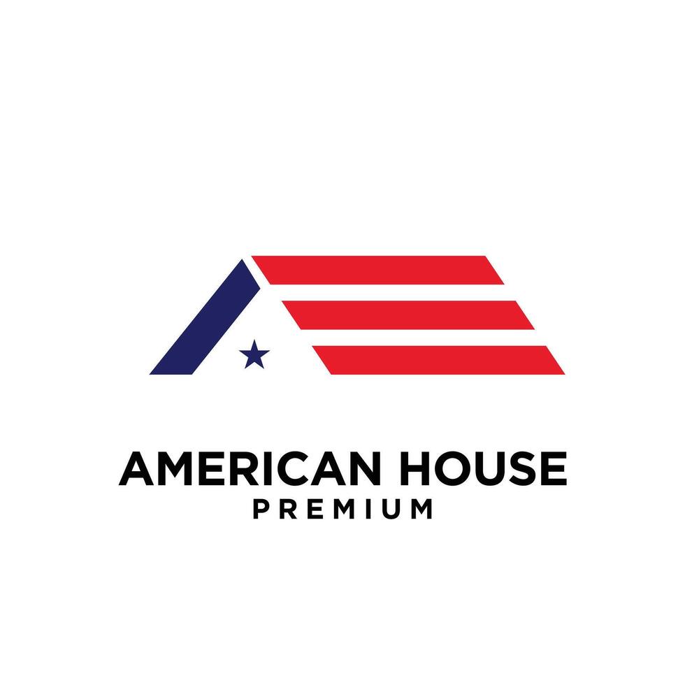 americano Estrela casa casa logotipo ícone Projeto vetor