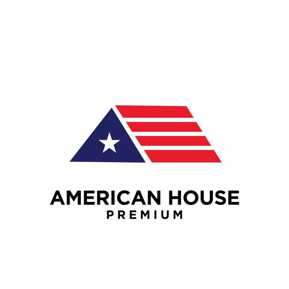 americano Estrela casa casa logotipo ícone Projeto vetor