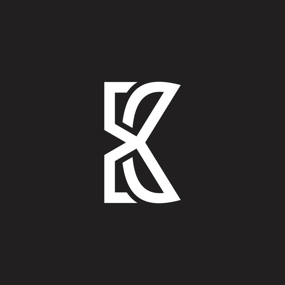 carta k tesoura simples logotipo vetor