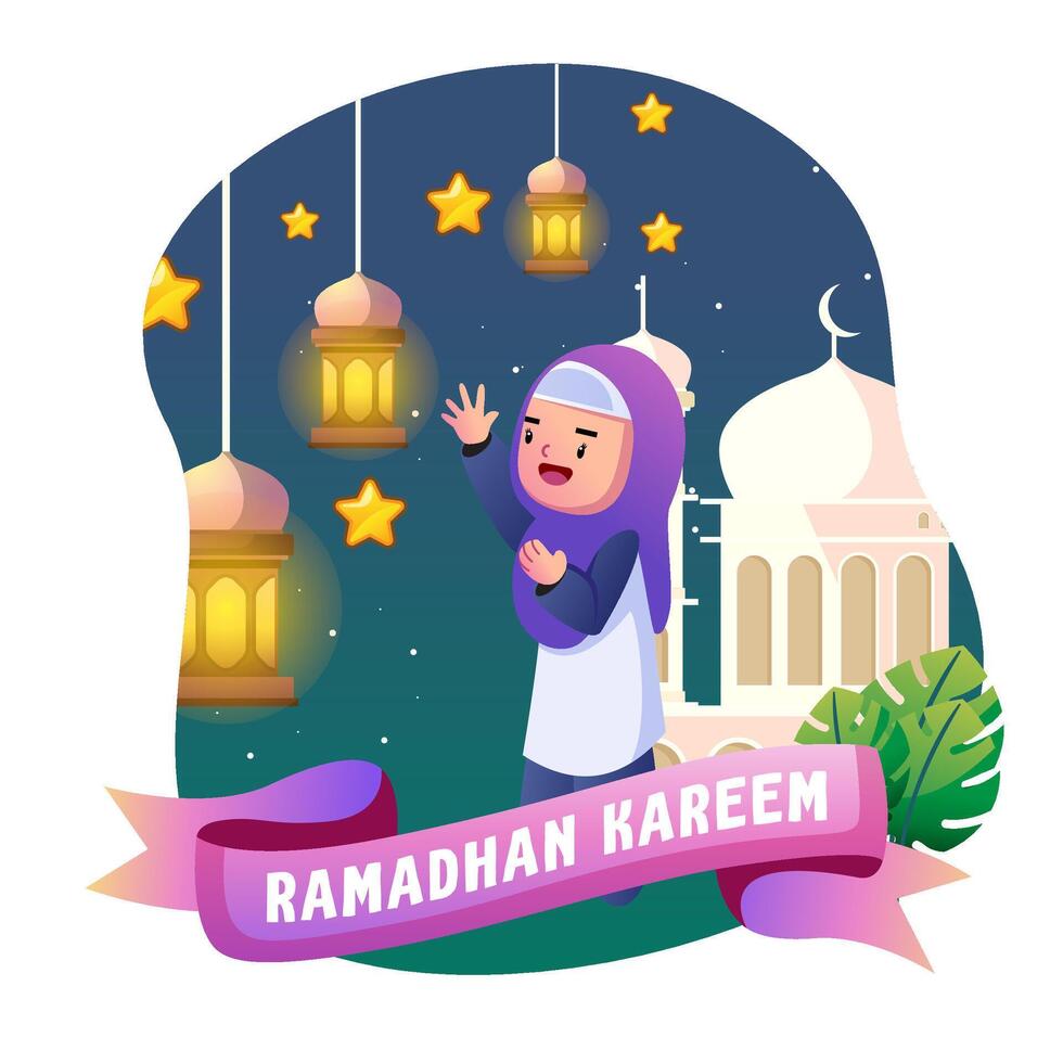 Ramadã crianças ilustração vetor