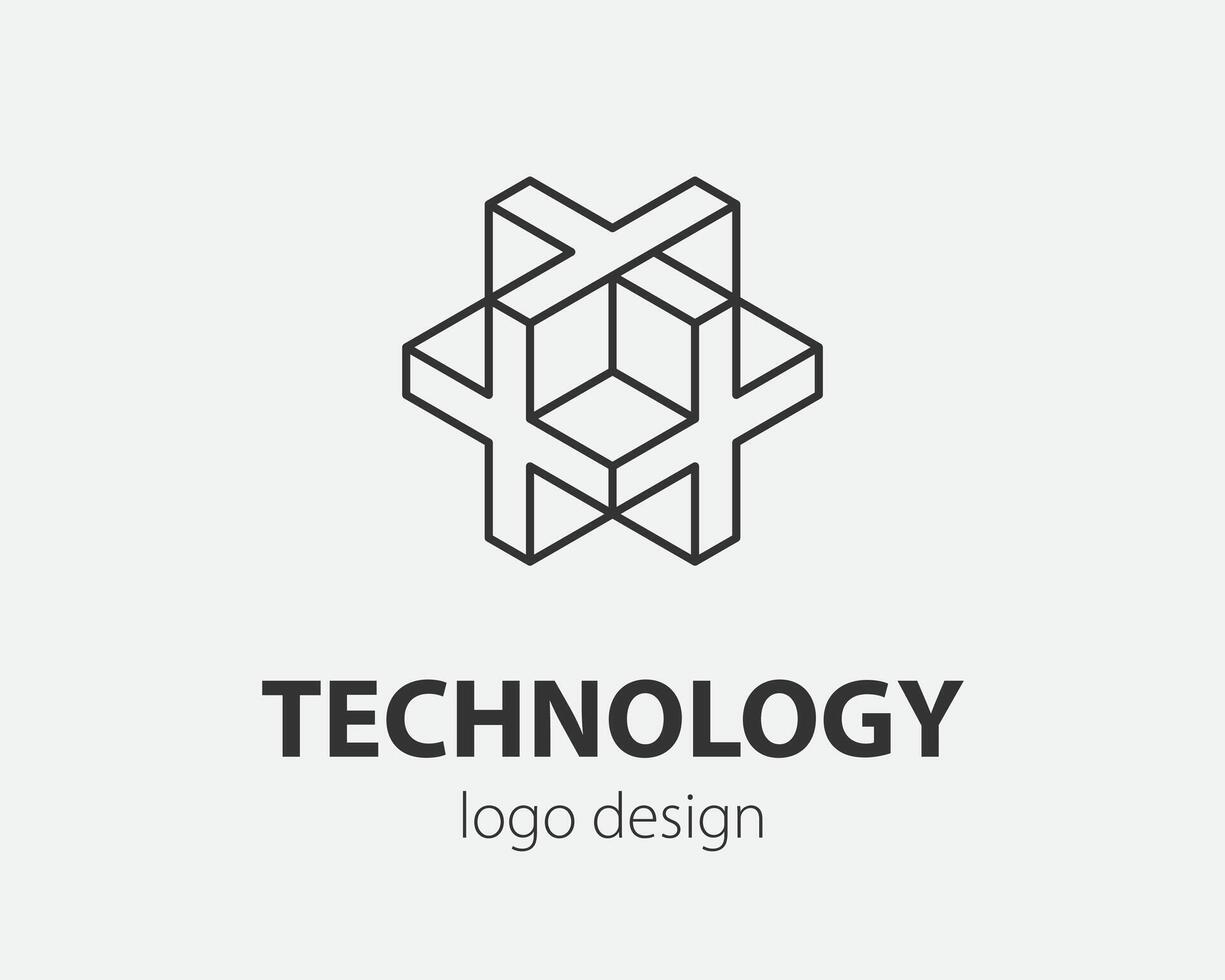 design de linha de logotipo de tecnologia. logotipo para empresa digital. vetor