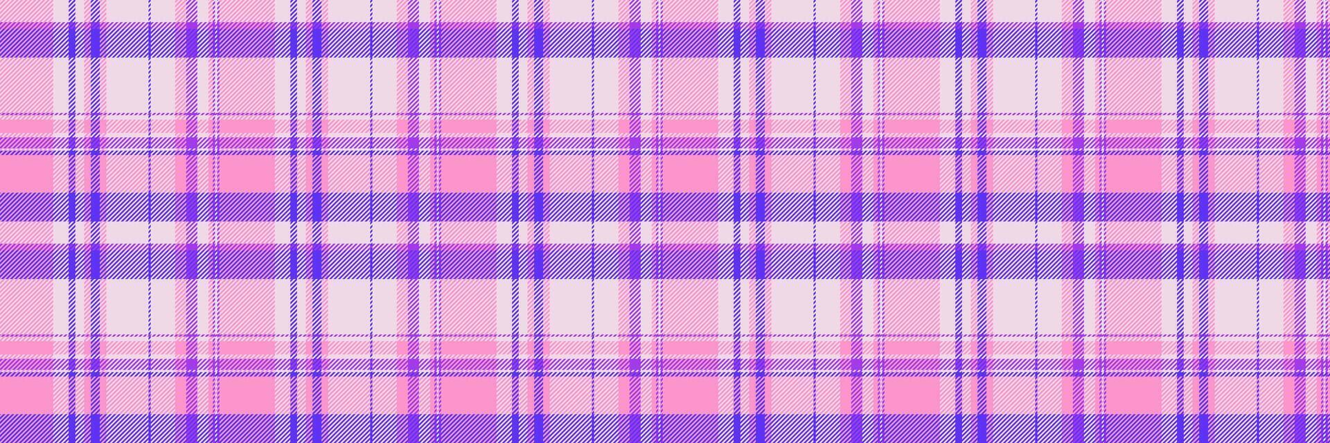 esfarrapado tartan padronizar fundo, elegante Verifica vetor desatado. publicidade têxtil tecido xadrez textura dentro luz e Rosa cores.