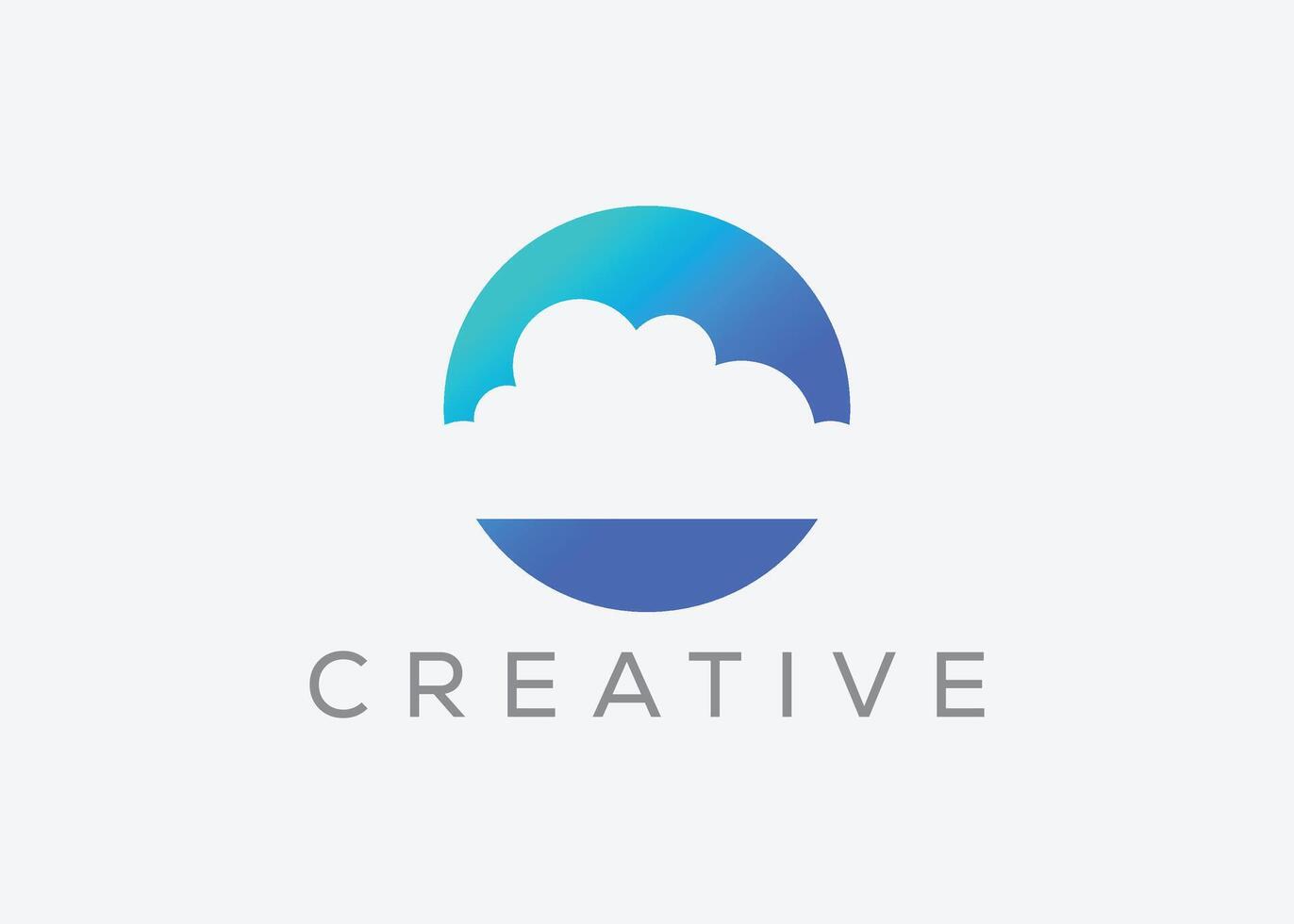 criativo e mínimo nuvem vetor logotipo Projeto modelo. nuvem logotipo