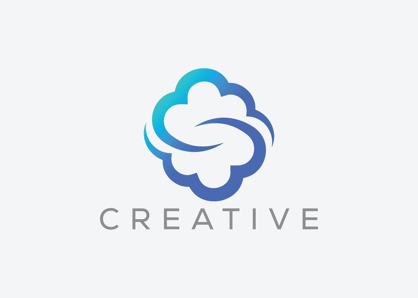 criativo e mínimo carta s nuvem vetor logotipo Projeto modelo. carta s nuvem logotipo