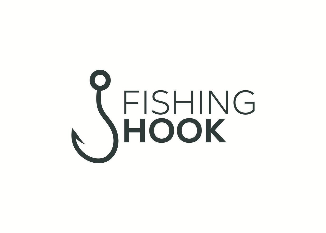 minimalista pescaria gancho logotipo Projeto vetor modelo. pescaria gancho vetor ilustração. moderno peixe gancho logotipo