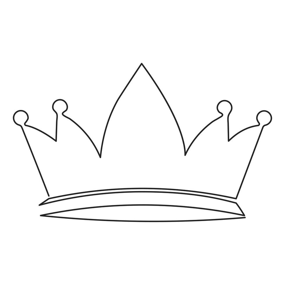 contínuo 1 linha desenhando do real coroa simples rei coroa solteiro linha arte editável vetor design, ilustração.