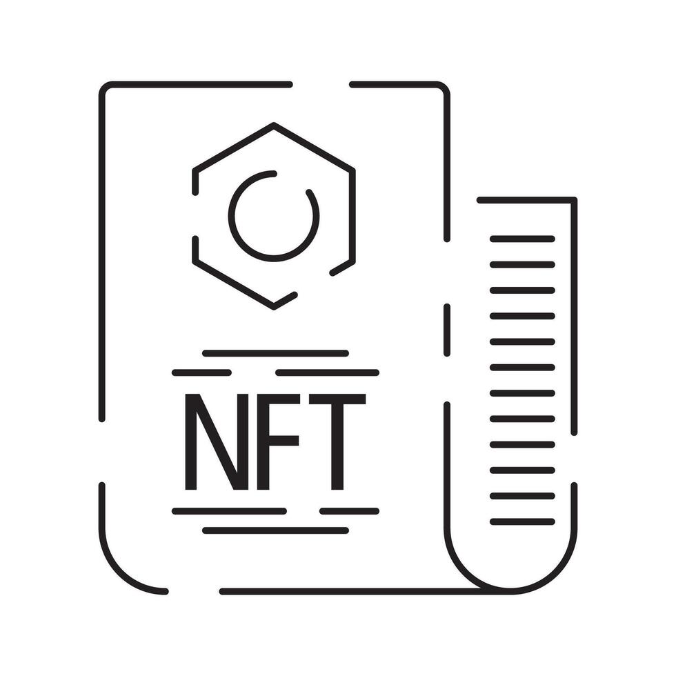 ícone linha nft vetor digital símbolo.