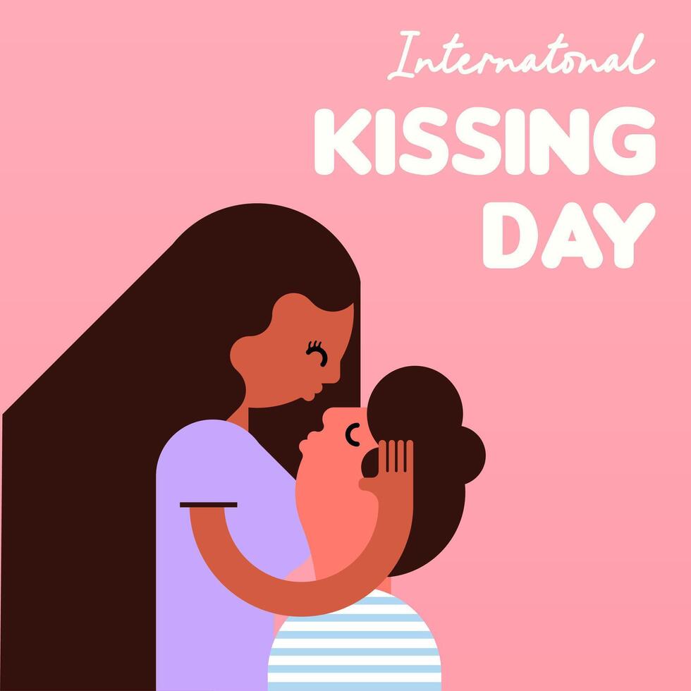 internacional se beijando dia ilustração fundo vetor