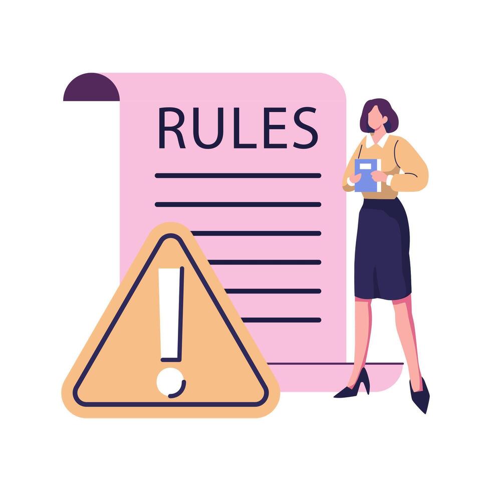regras, regulamento, lei e política plano estilo ilustração vetor Projeto