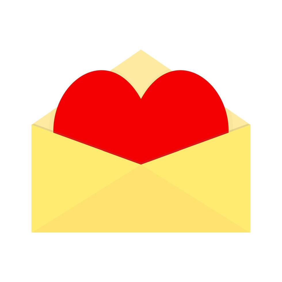 coração dentro papel envelope para mensagem namorados dia. vetor do papel enviar mensagem, romântico e romance carta, presente dentro envelope, convite ilustração cartão