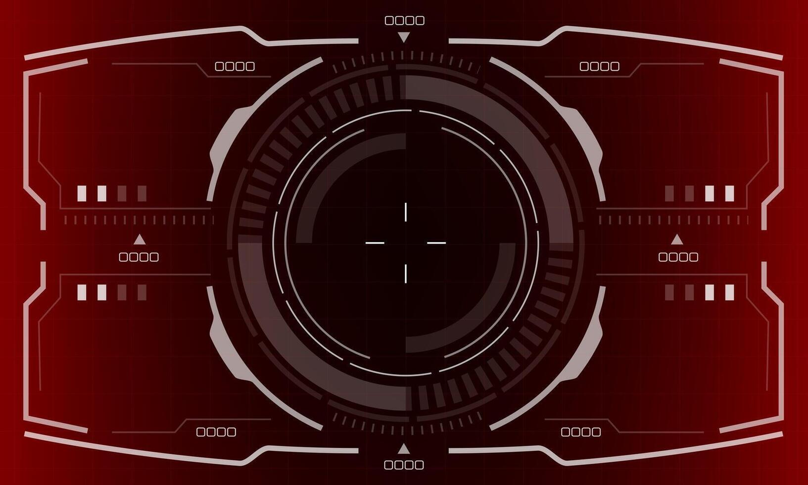 hud ficção científica interface tela Visão branco circular geométrico Projeto virtual realidade futurista tecnologia criativo exibição em vermelho vetor