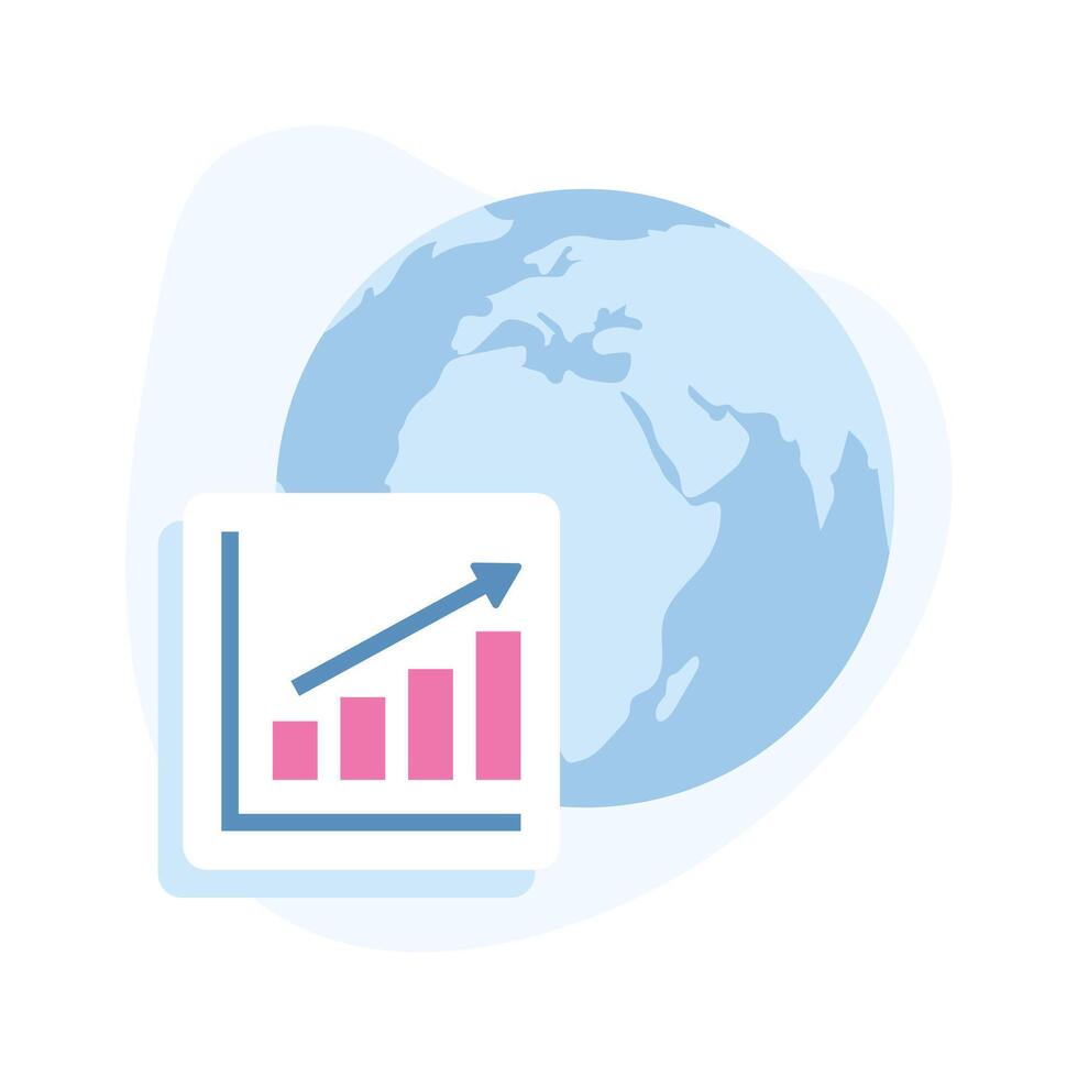 global progresso, global economia crescimento vetor projeto, acima para Prêmio usar