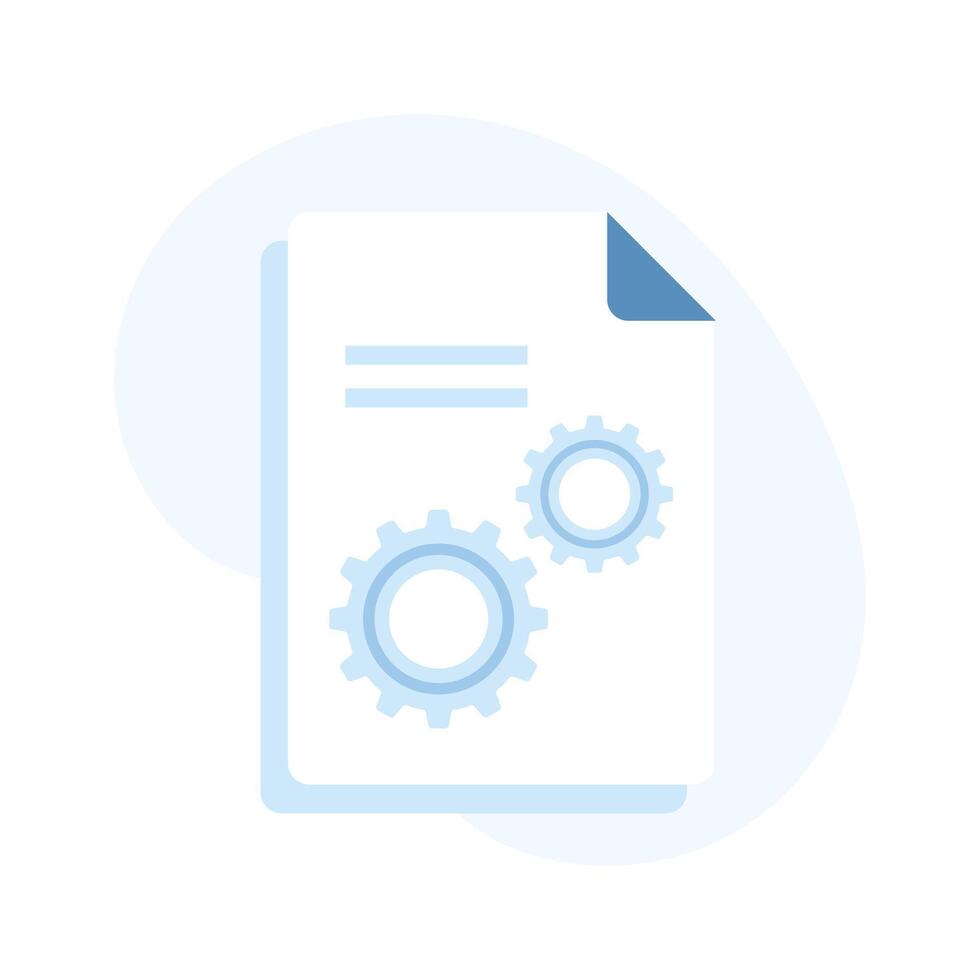 roda dentada em papel mostrando plano conceito ícone do documento configuração vetor