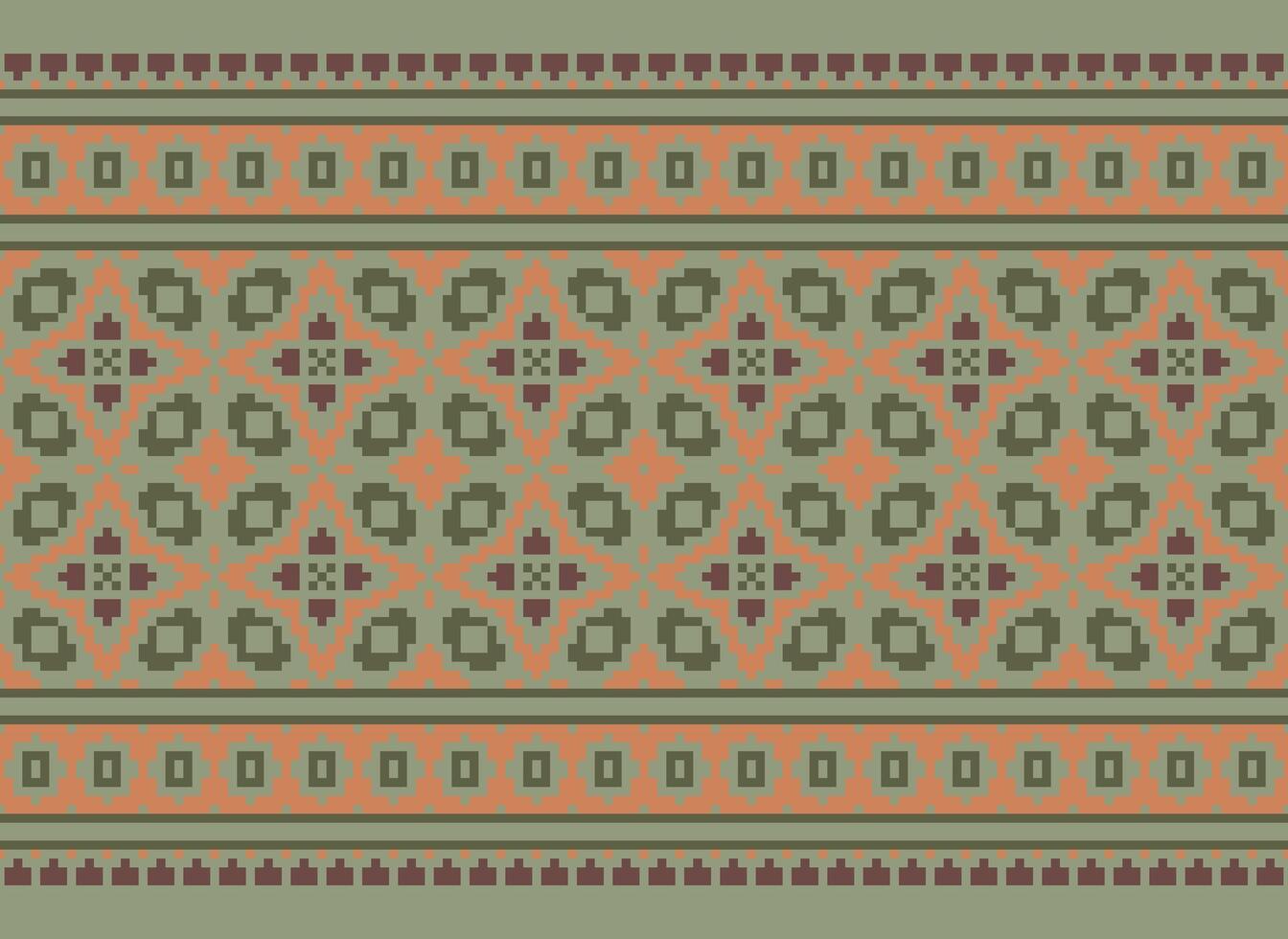 étnico geométrico desatado tecido padronizar Cruz ponto. ikat bordado oriental pixel padronizar creme fundo. resumo,vetor,ilustração. textura, cruz ponto, lenço, decoração, motivos, papel de parede. vetor