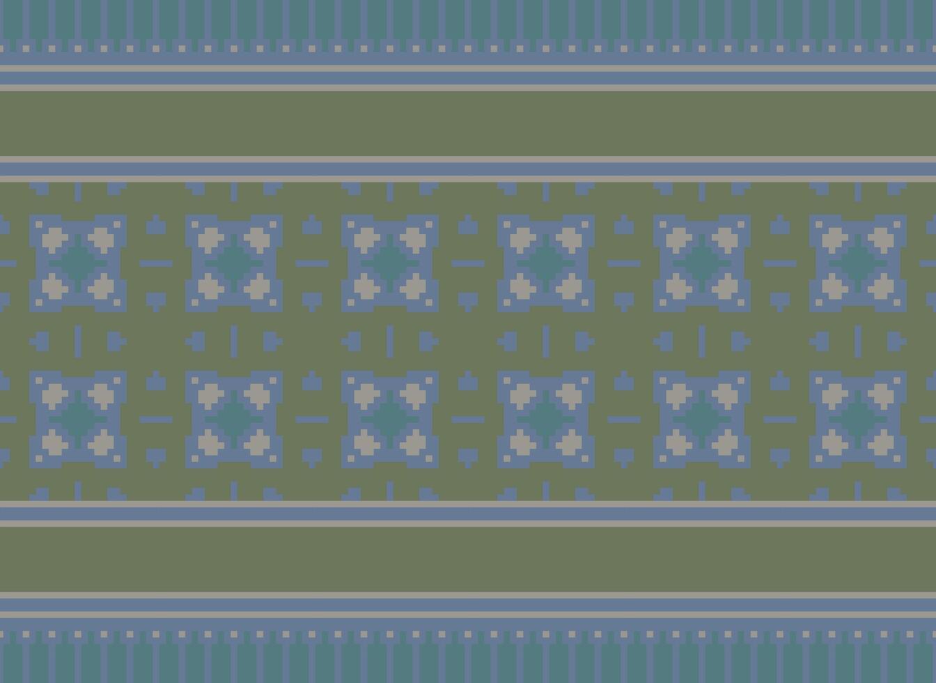 étnico geométrico desatado tecido padronizar Cruz ponto. ikat bordado oriental pixel padronizar creme fundo. resumo,vetor,ilustração. textura, cruz ponto, lenço, decoração, motivos, papel de parede. vetor