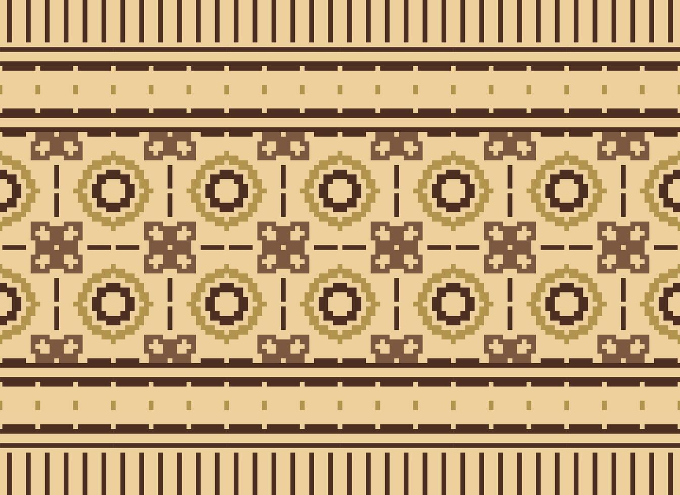 étnico geométrico desatado tecido padronizar Cruz ponto. ikat bordado oriental pixel padronizar creme fundo. resumo,vetor,ilustração. textura, cruz ponto, lenço, decoração, motivos, papel de parede. vetor