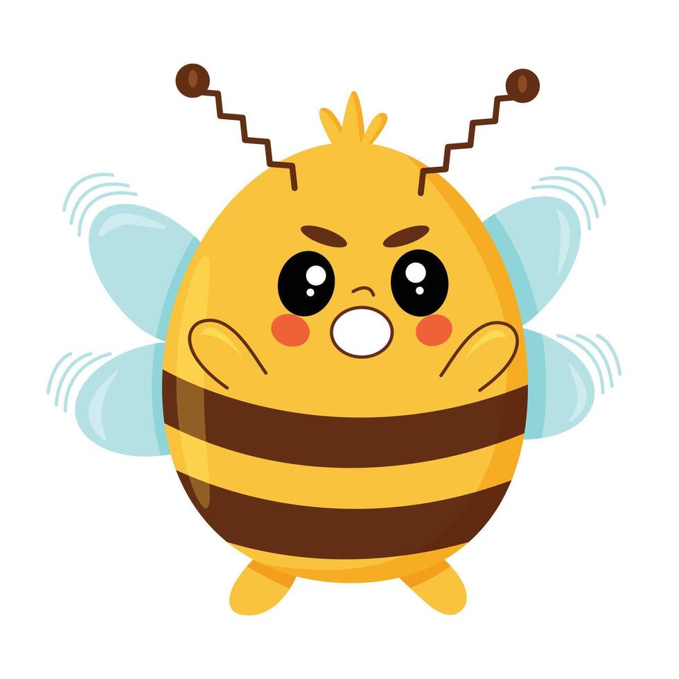 uma desenho animado ilustração do uma abelha olhando assustado. vetor
