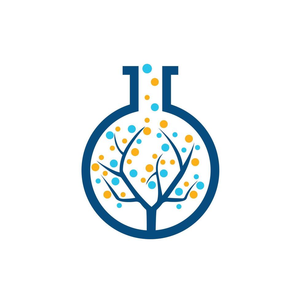 natural laboratório árvore logotipo Projeto modelo. vetor