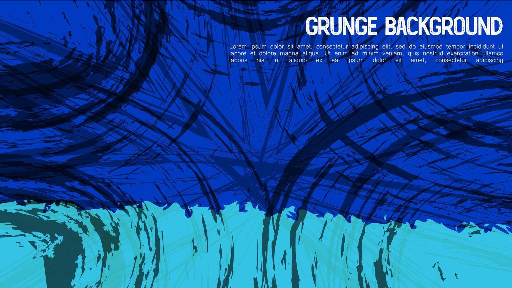abstrato azul grunge Espirrar azul dentro Preto fundo Projeto. vetor ilustração. elemento escova grunge artístico.