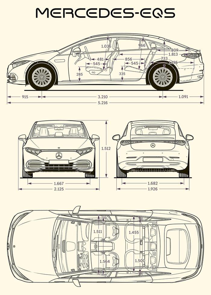 mercedes-benz eqs carro projeto vetor