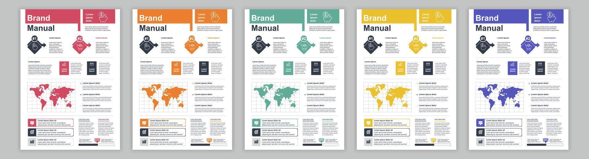 estrondo a3 o negócio marca manual modelos definir. companhia identidade folheto página com infográfico financeiro dados. marketing pesquisar, e comercial oferecer. vetor disposição Projeto para poster, cobrir, folheto