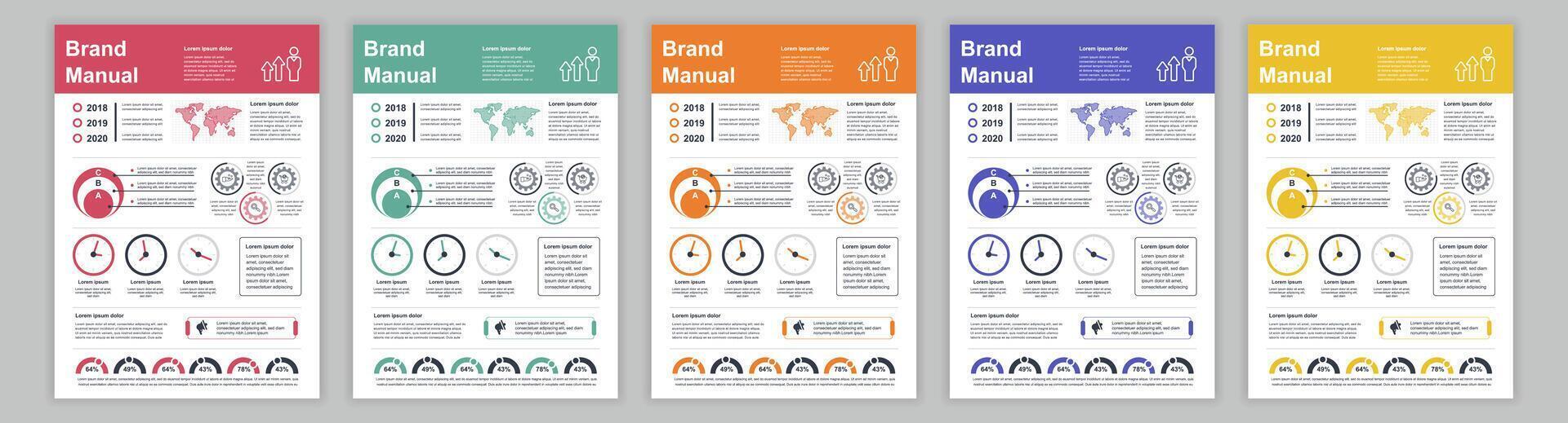 estrondo a3 o negócio marca manual modelos definir. companhia identidade folheto página com infográfico financeiro dados. marketing pesquisar, e comercial oferecer. vetor disposição Projeto para poster, cobrir, folheto