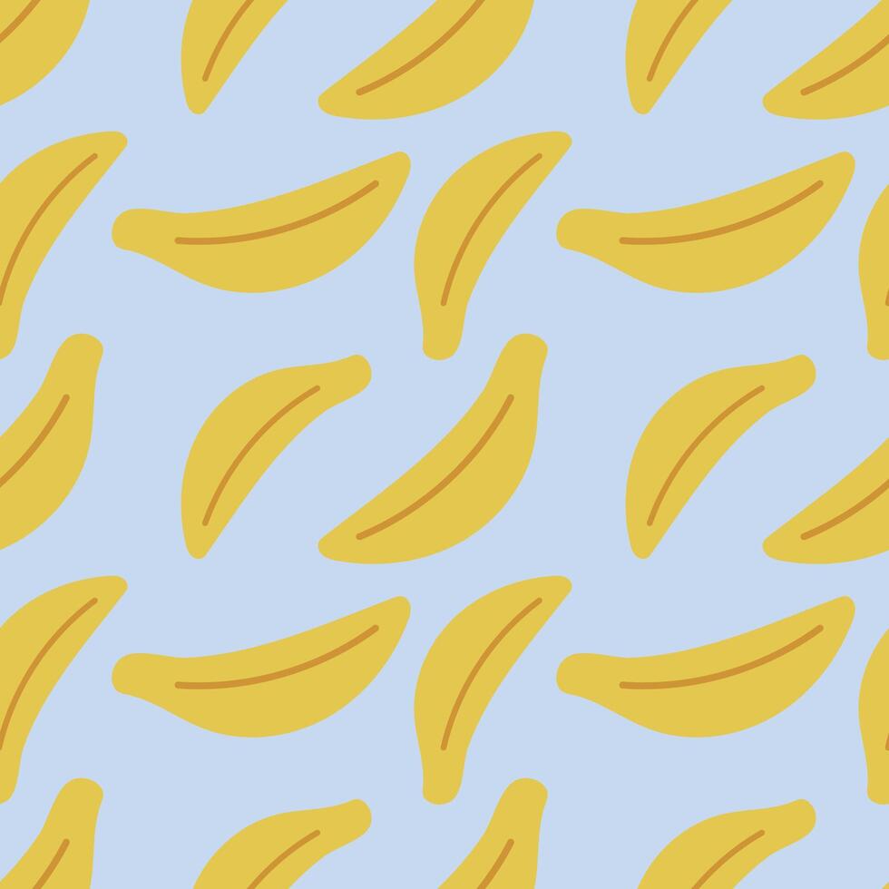 desatado bananas padronizar. amarelo bananas em uma lilás fundo. vetor ilustração para embalagem, invólucro papel, roupas