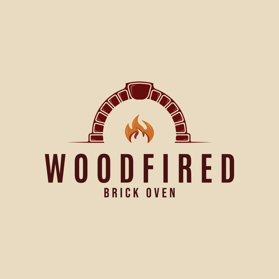 madeira disparamos forno logotipo Projeto gráfico, vetor ilustração Projeto modelo