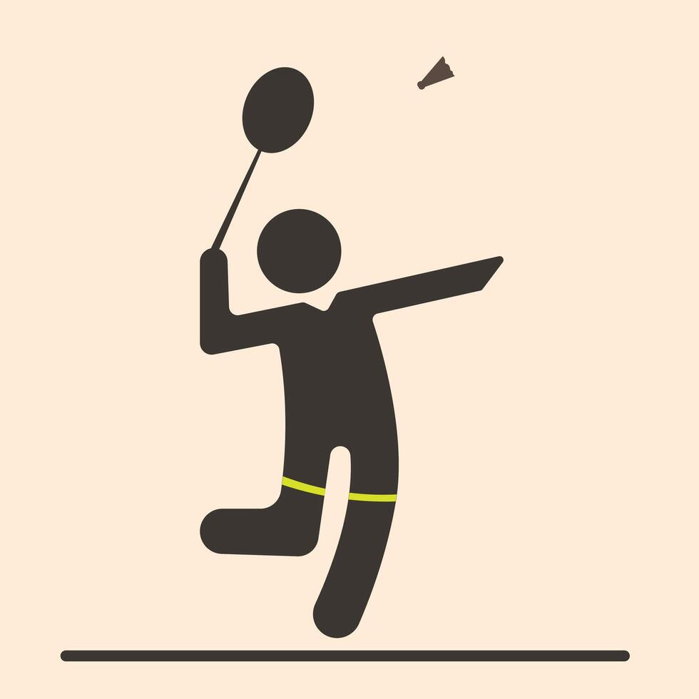 badminton jogador ícone vetor ilustração eps
