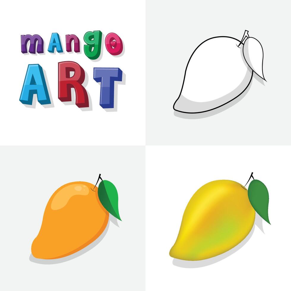 manga arte esboço, coloração página, plano e realista manga fruta ilustração para crianças vetor