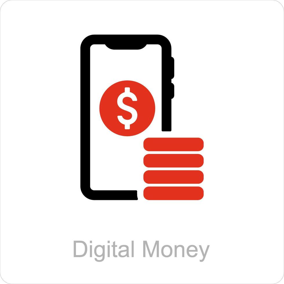 digital dinheiro e digital capital ícone conceito vetor