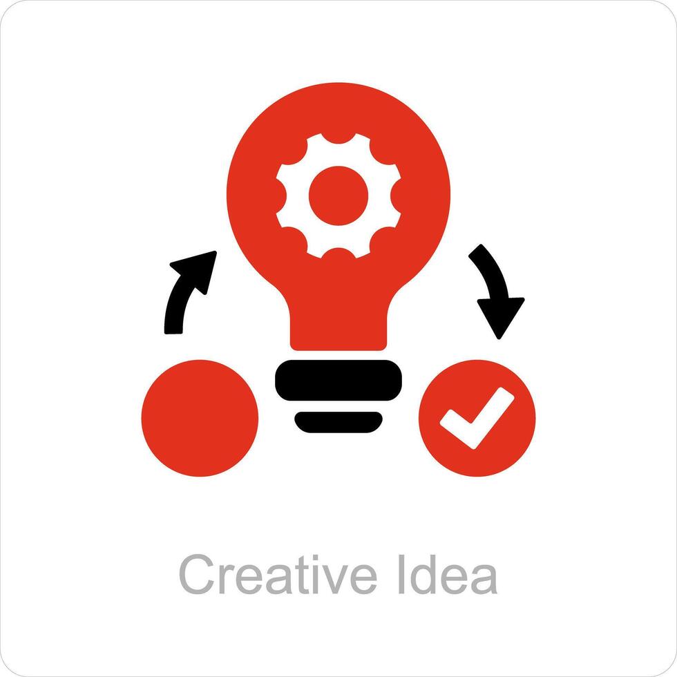 criativo idéia e criativo cérebro ícone conceito vetor