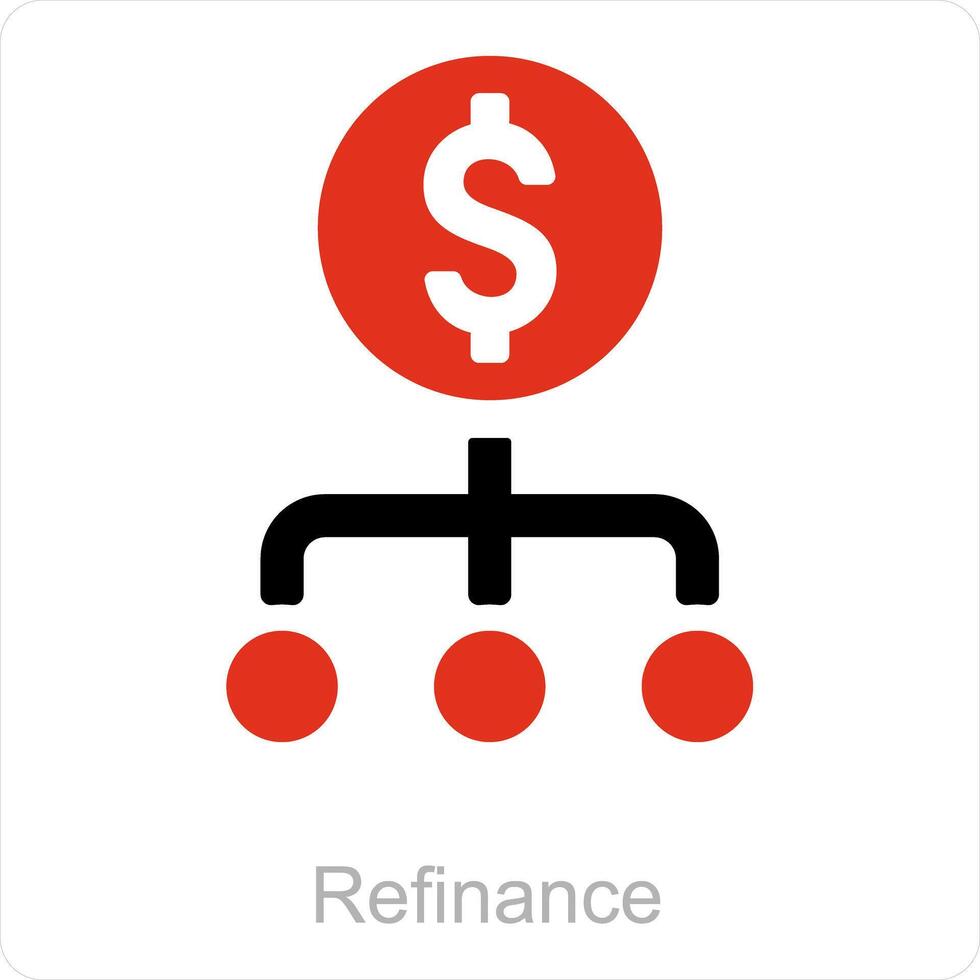 refinanciar e casa ícone conceito vetor