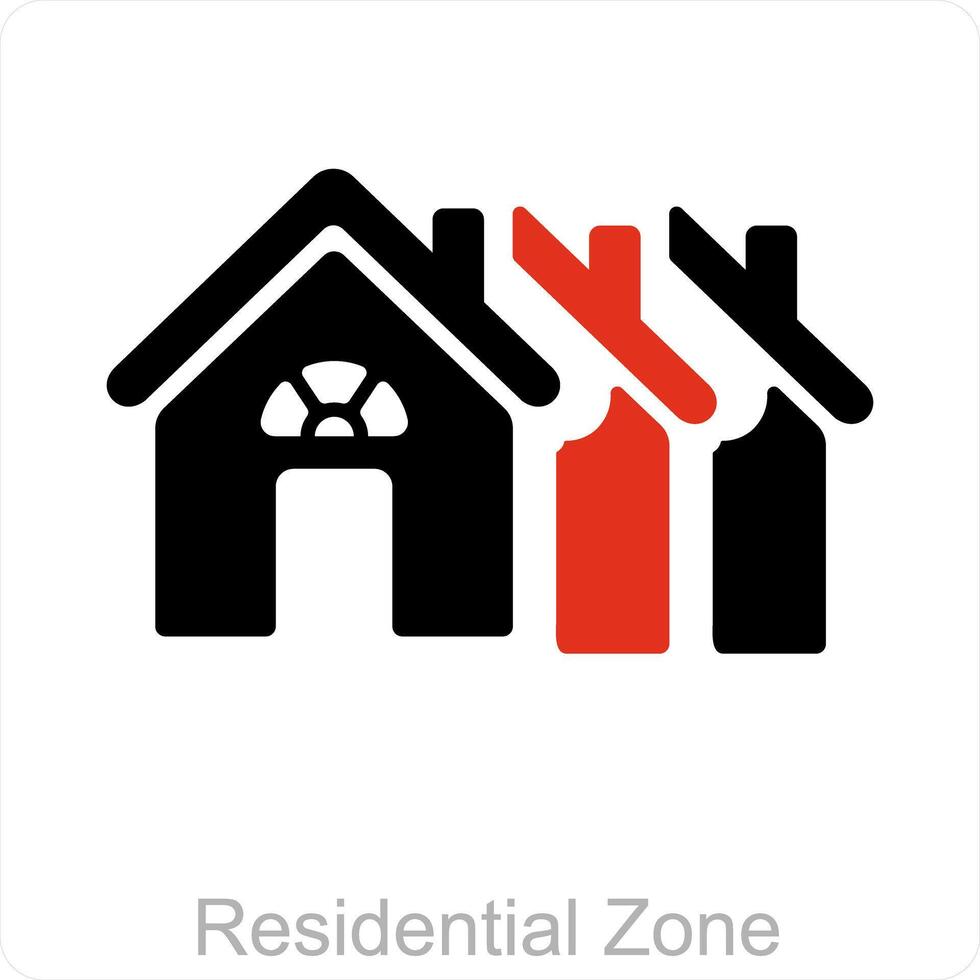 residencial zona e habitação ícone conceito vetor