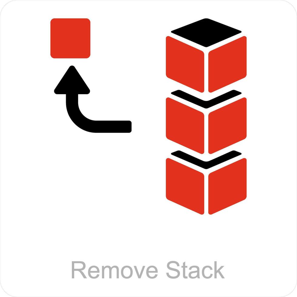 retirar pilha e dados ícone conceito vetor