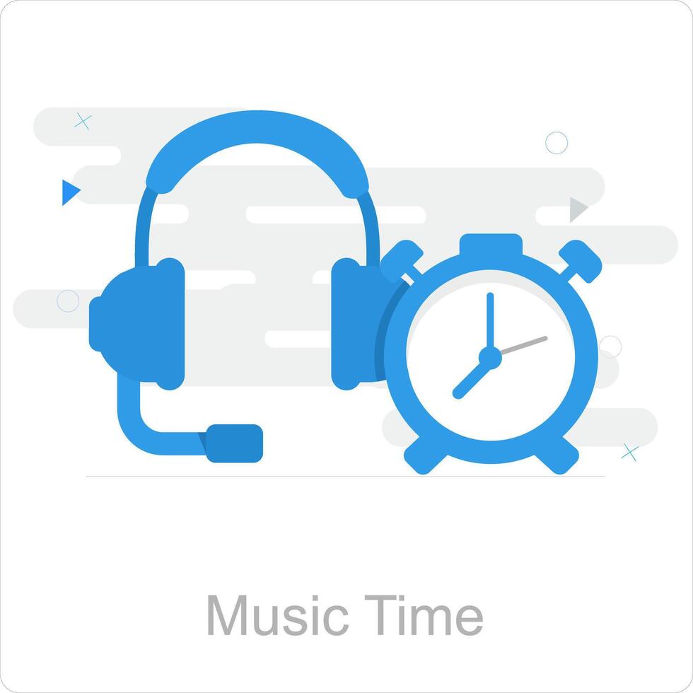música Tempo e melodia ícone conceito vetor