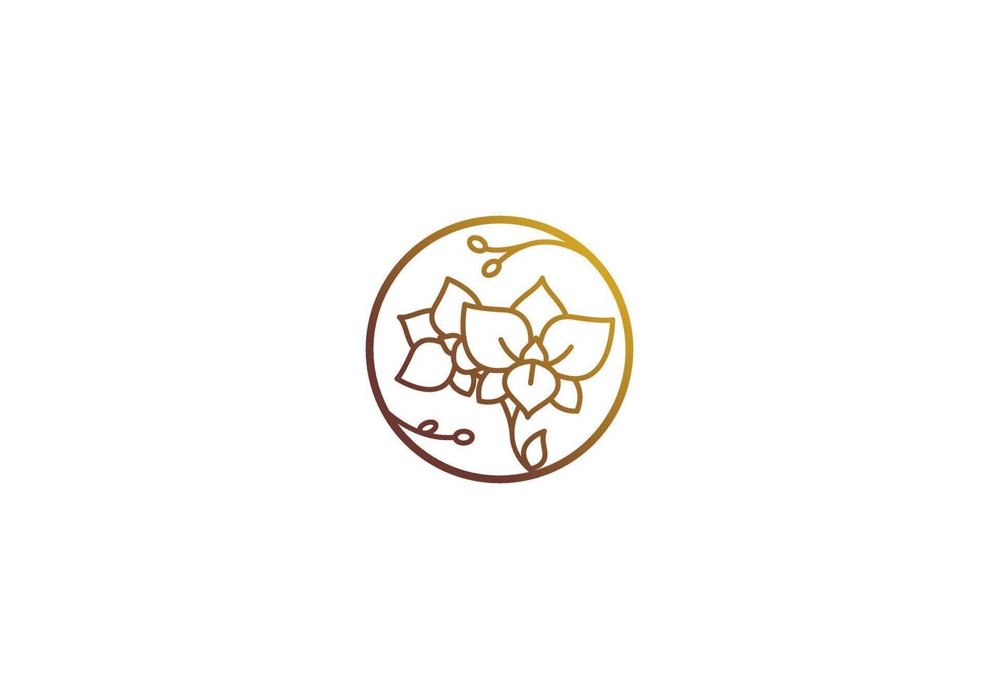 logotipo linha orquídea elegante ouro cor, minimalista, moderno, logotipo linha, editável cor vetor