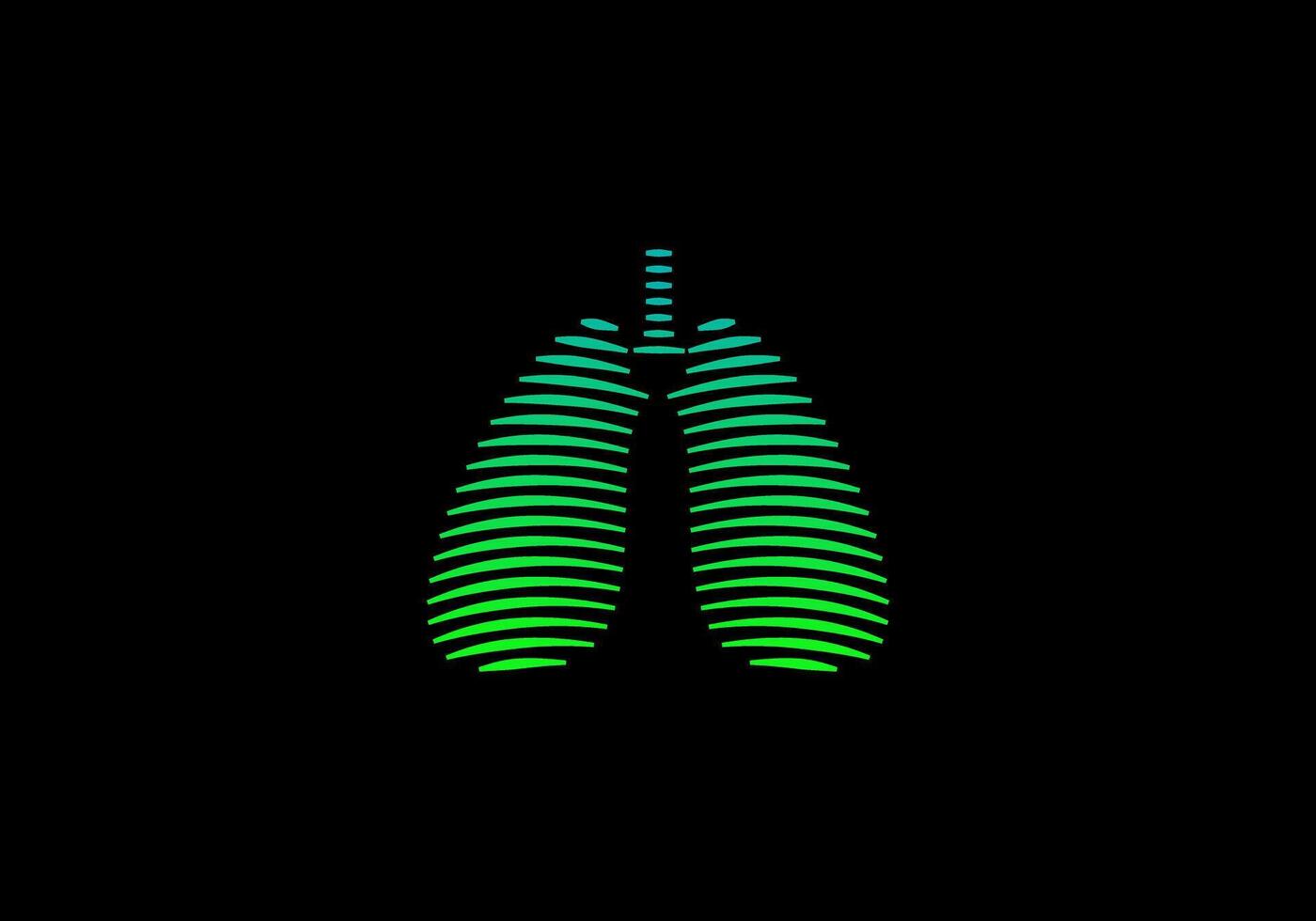 logotipo linha pulmões verde cor, minimalista, moderno, logotipo linha, editável cor vetor