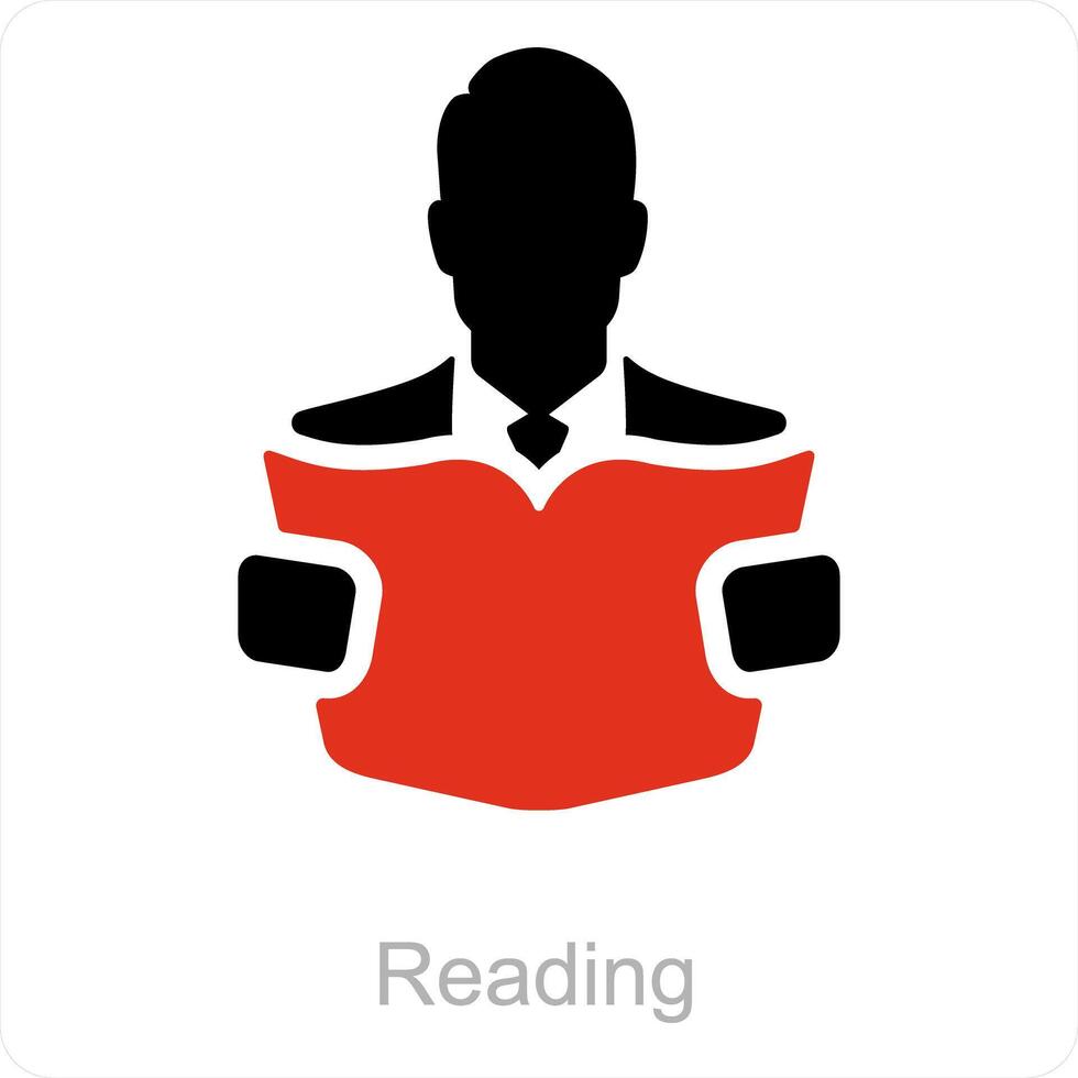 lendo e livro ícone conceito vetor