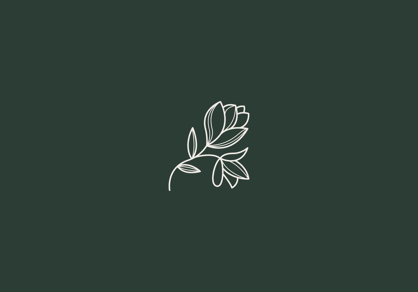 logotipo linha floral folha e botânico. estético e feminino, simples linha e luxo moderno. editável cor. vetor