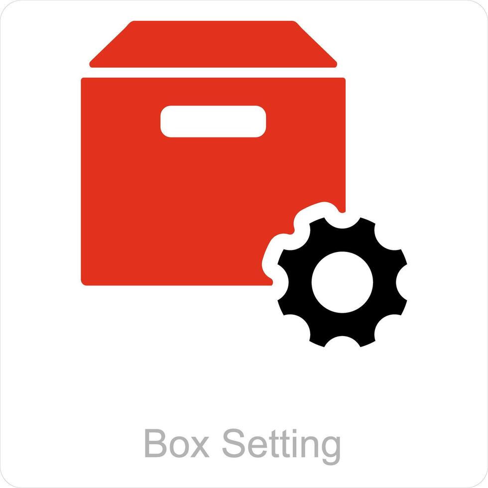 caixa configuração e configurações ícone conceito vetor