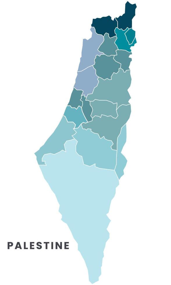 Palestina mapa vetor isolado em branco fundo.