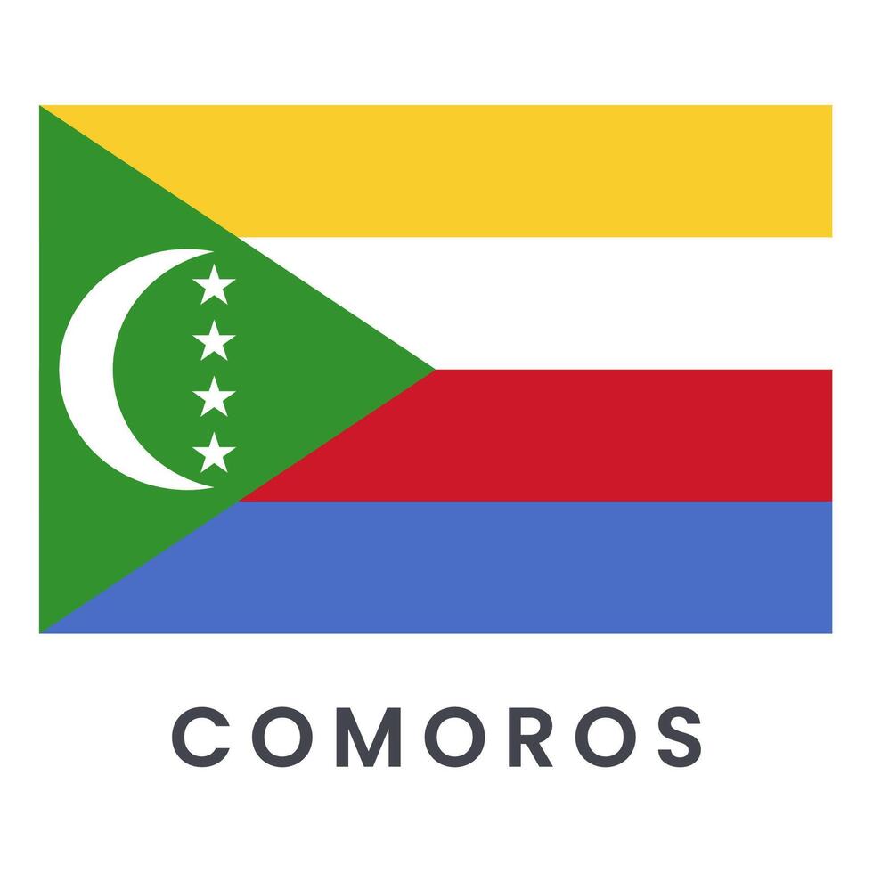 bandeira do a Comores isolado em branco fundo. vetor