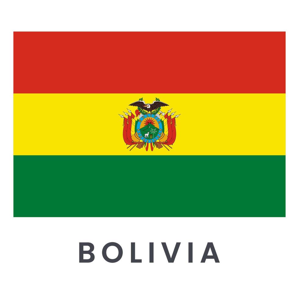 bandeira do Bolívia vetor ilustração isolado em branco fundo.