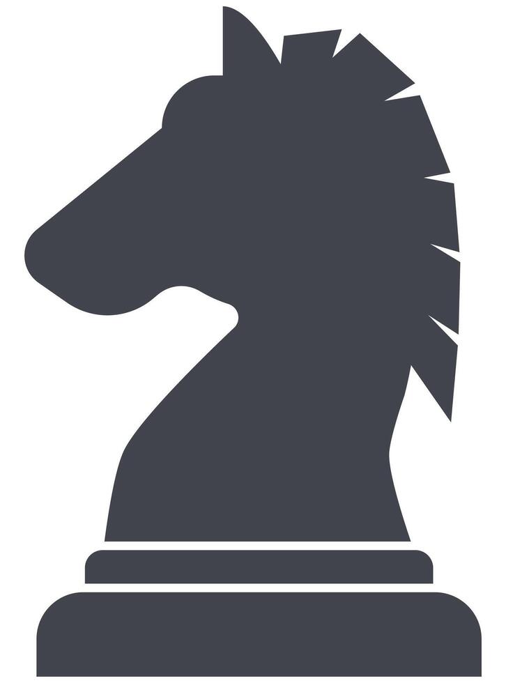 xadrez cavalo ícone dentro plano Projeto isolado em branco fundo. vetor