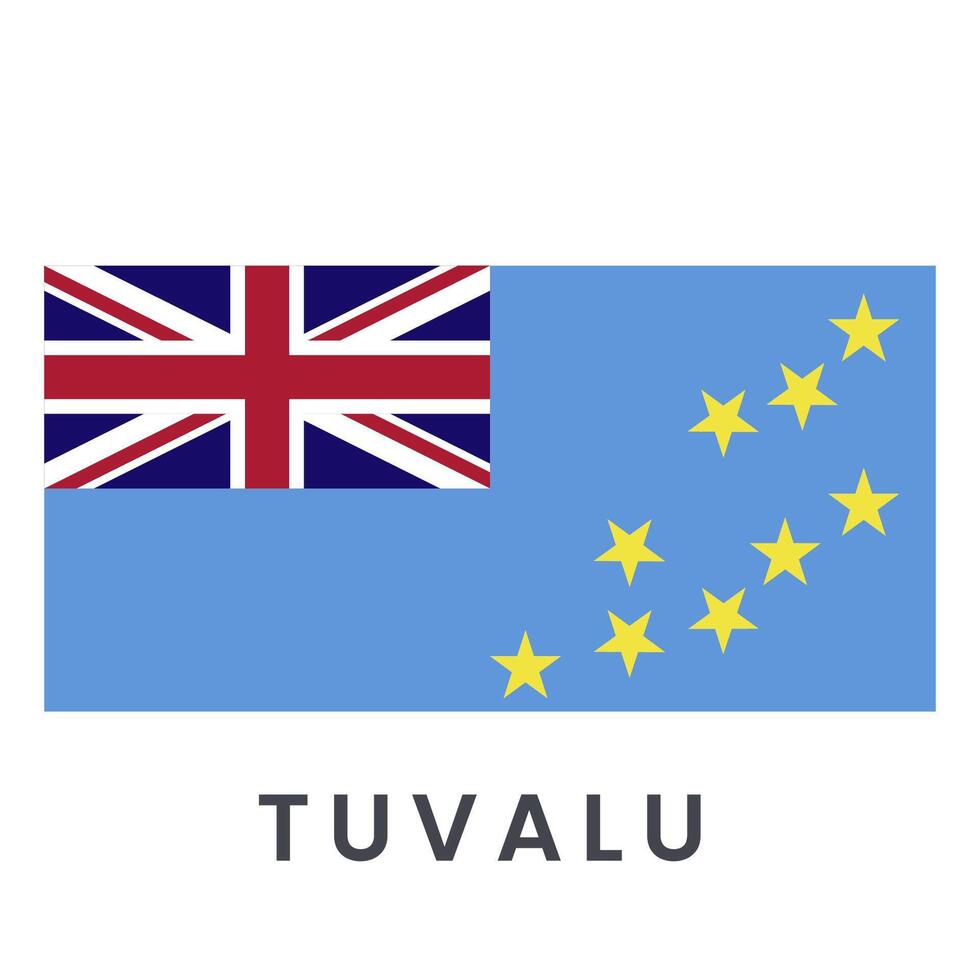 bandeira do tuvalu isolado em branco fundo. vetor