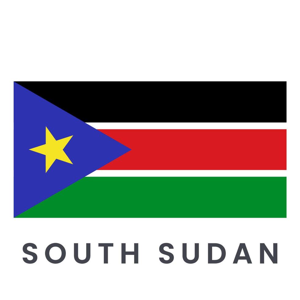 sul Sudão bandeira vetor isolado em branco fundo.