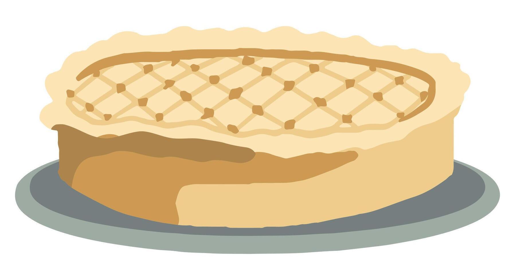 caseiro torta. rabisco do casa culinária. mão desenhado vetor ilustração do cottagecore estética. simples desenhando isolado em branco. solteiro clipart para decoração, cardápio, adesivo, projeto, cartão postal, imprimir.