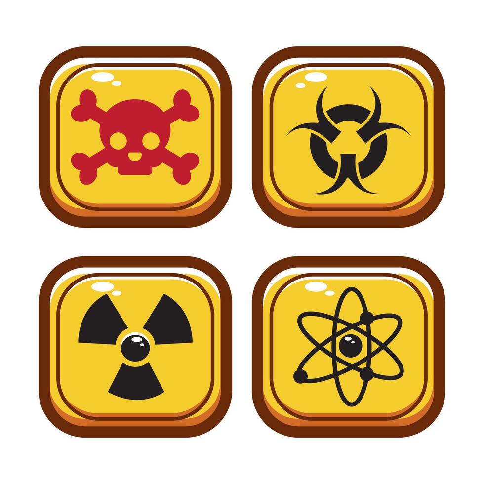 vetor Projeto do vários símbolos, perigo, radioativo, atômico, risco biológico