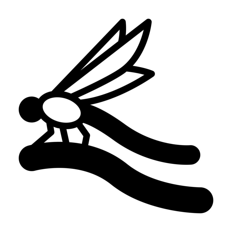 ícone de glifo de libélula vetor